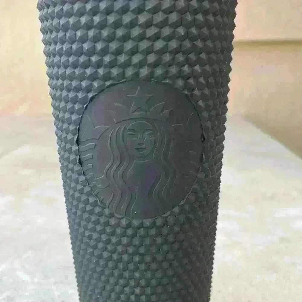 Starbucks 24 oz matte black studded spiked tumbler cold cup reusable iced venti